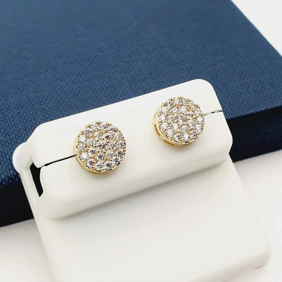 "14K Gold Plated Cubic Zircon Earrings, INUS1BR313 - Picture 4 of 10